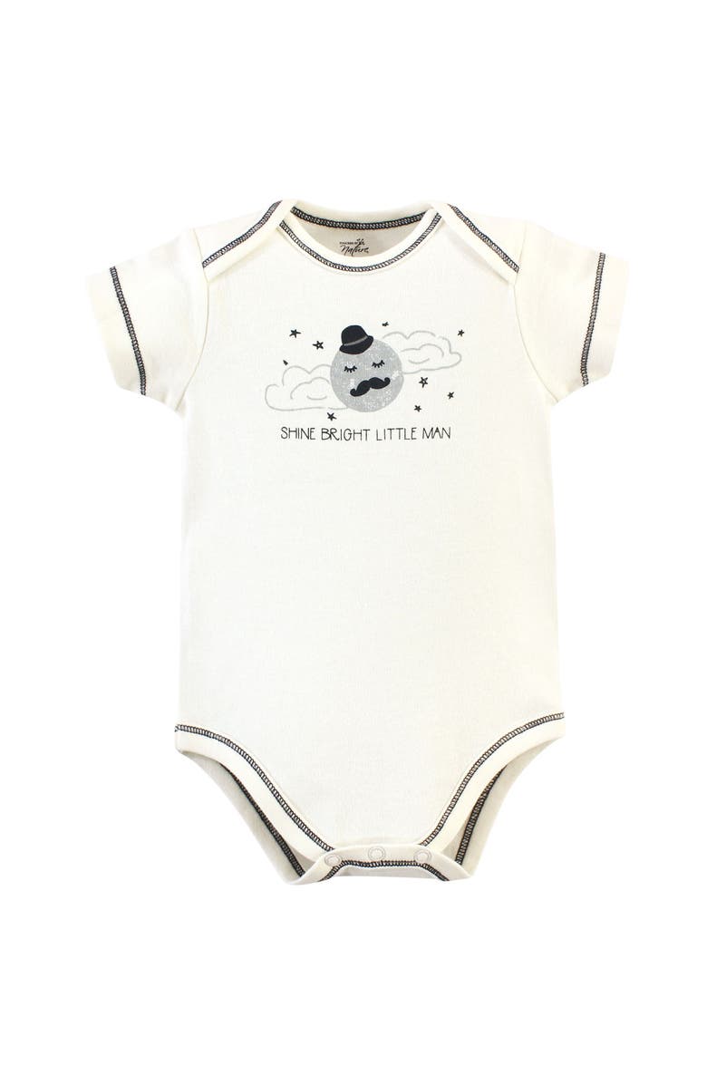Touched by Nature Organic Cotton Infant One-Pieces, Alternate, color, Mr. Moon