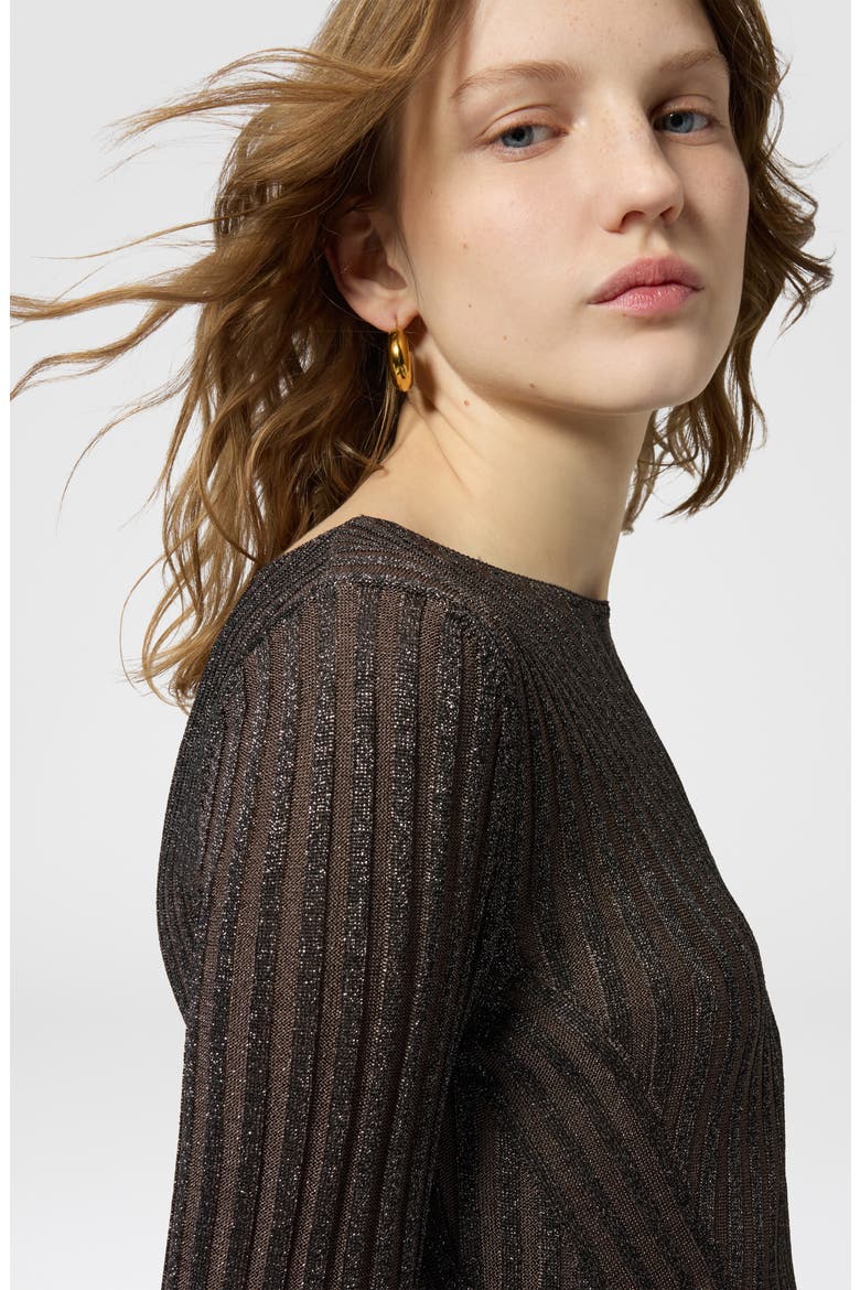 Long Sleeve Ribbed Maxi Sweater Dress, Alternate, color, BROWN