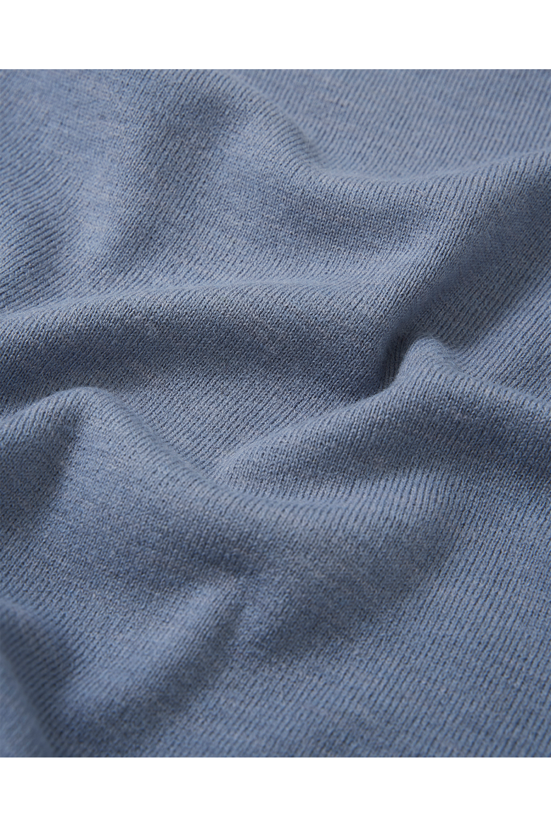 Hedgehog Embroidered Knitted Triangle Scarf, Alternate, color, Blue