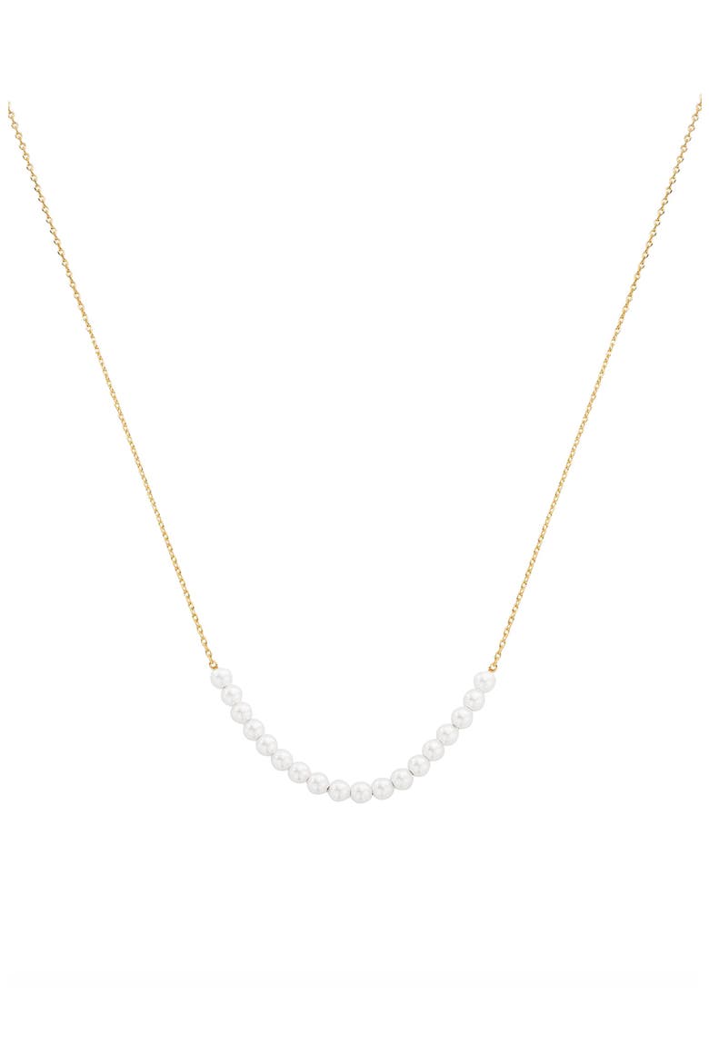 Sterling Silver 18k Gold Plated Rosalie Pearl Necklace Trendy Piece, Main, color, Gold