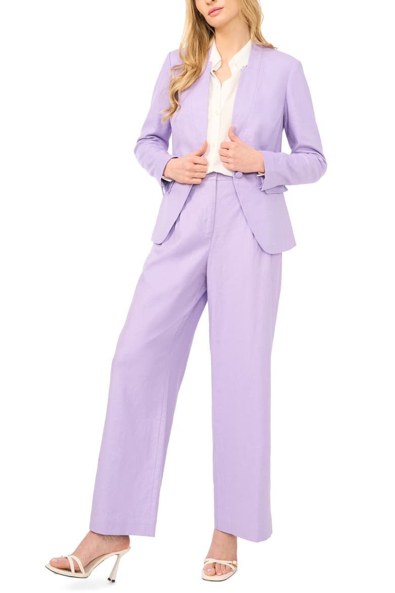 Inverted Lapel Linen Blend Blazer, Alternate, color, SOFT LAVENDER