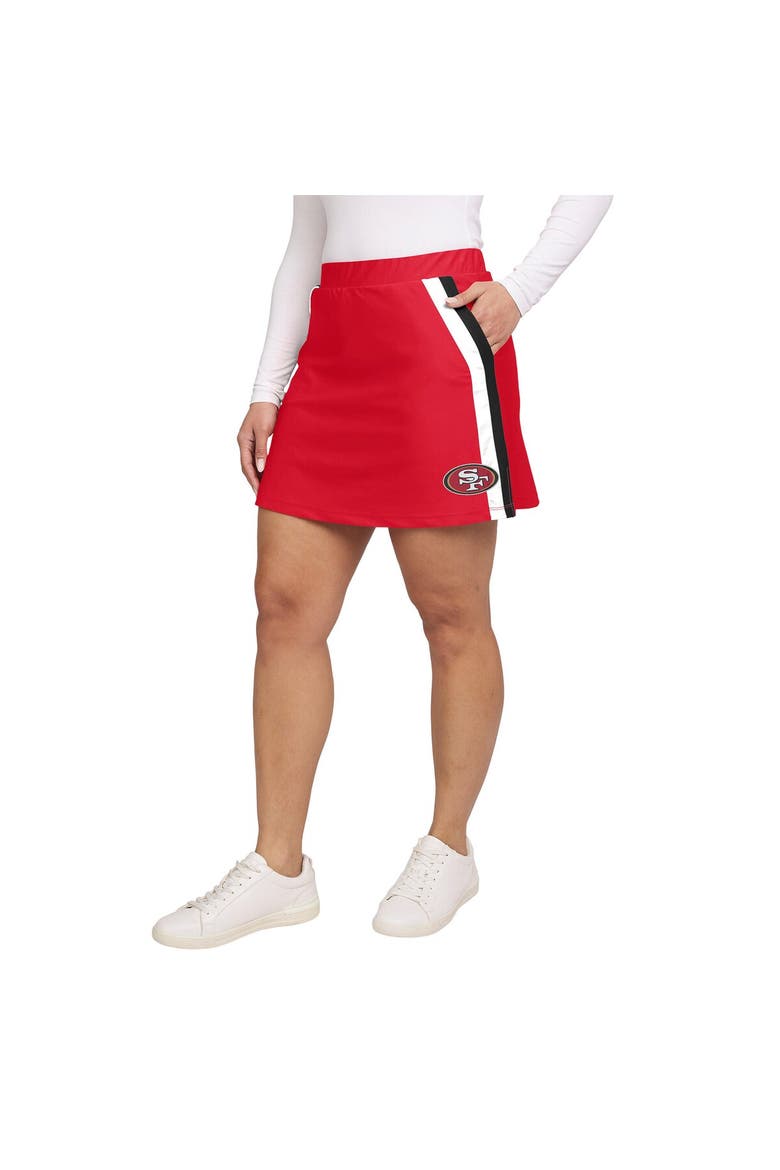Women's WEAR by Erin Andrews Scarlet San Francisco 49ers Stripe Skort, Alternate, color, Scarlet