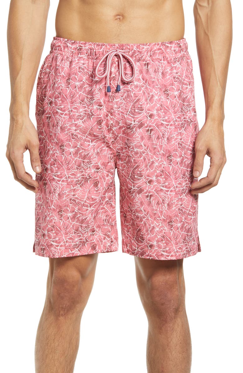 Peter Millar Pacific Palms Floral Swim Trunks, Main, color, 