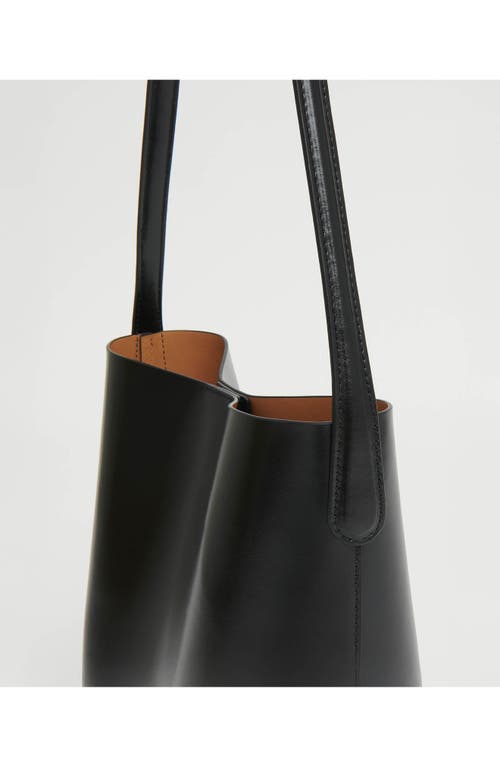 Mansur Gavriel Small Everyday Cabas Leather Hobo Bag In Black/caramel