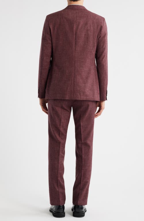 John Varvatos Varick Slim Fit Red Slub Wool & Linen Blend Suit