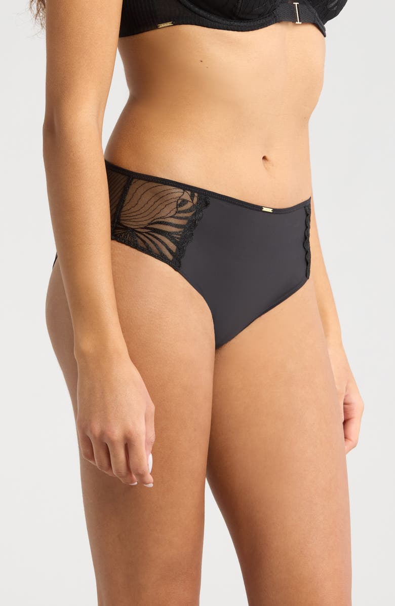 Chantelle Lingerie Legend Mid Rise Bikini Briefs, Alternate, color, Black