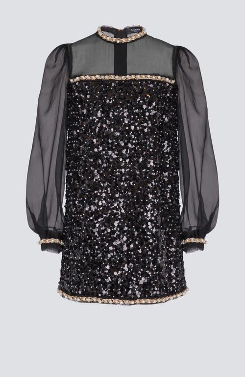 Balmain Chiffon And Beaded Sequin Dress