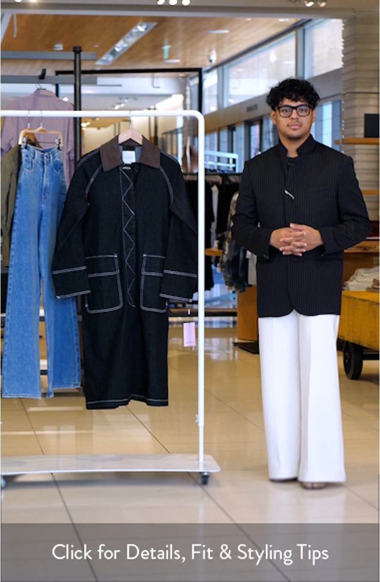 Dark Denim Coat with Barn Collar, sales video thumbnail