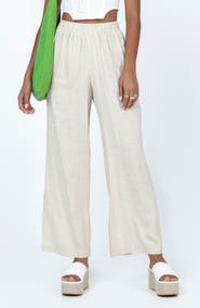 Princess Polly Louis Cotton & Linen Wide Leg Pants