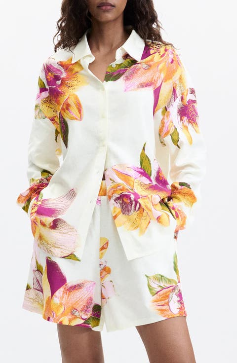 Floral Print Button-Up Shirt