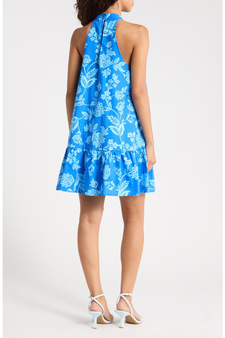 Della Floral Print Ruffle Hem Sleeveless Minidress, Alternate, color, BLUES