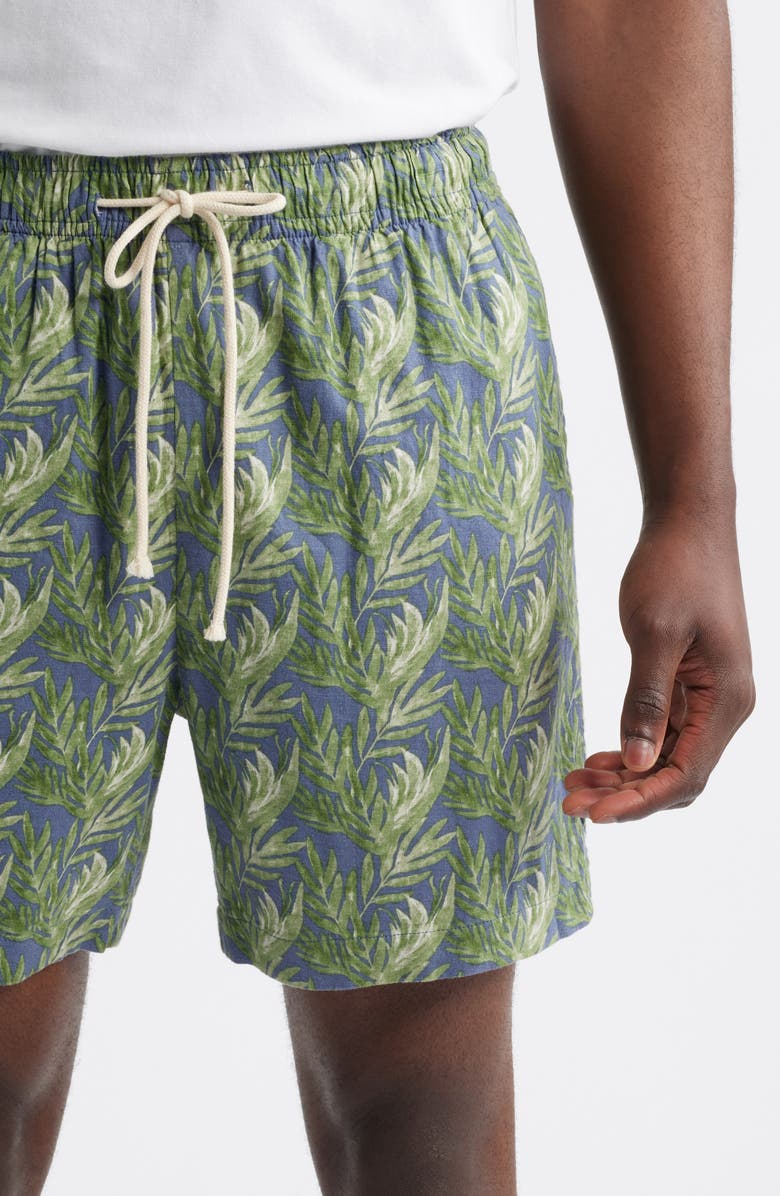 Rails Aries Seaweed Print Linen Blend Drawstring Shorts, Alternate, color, 