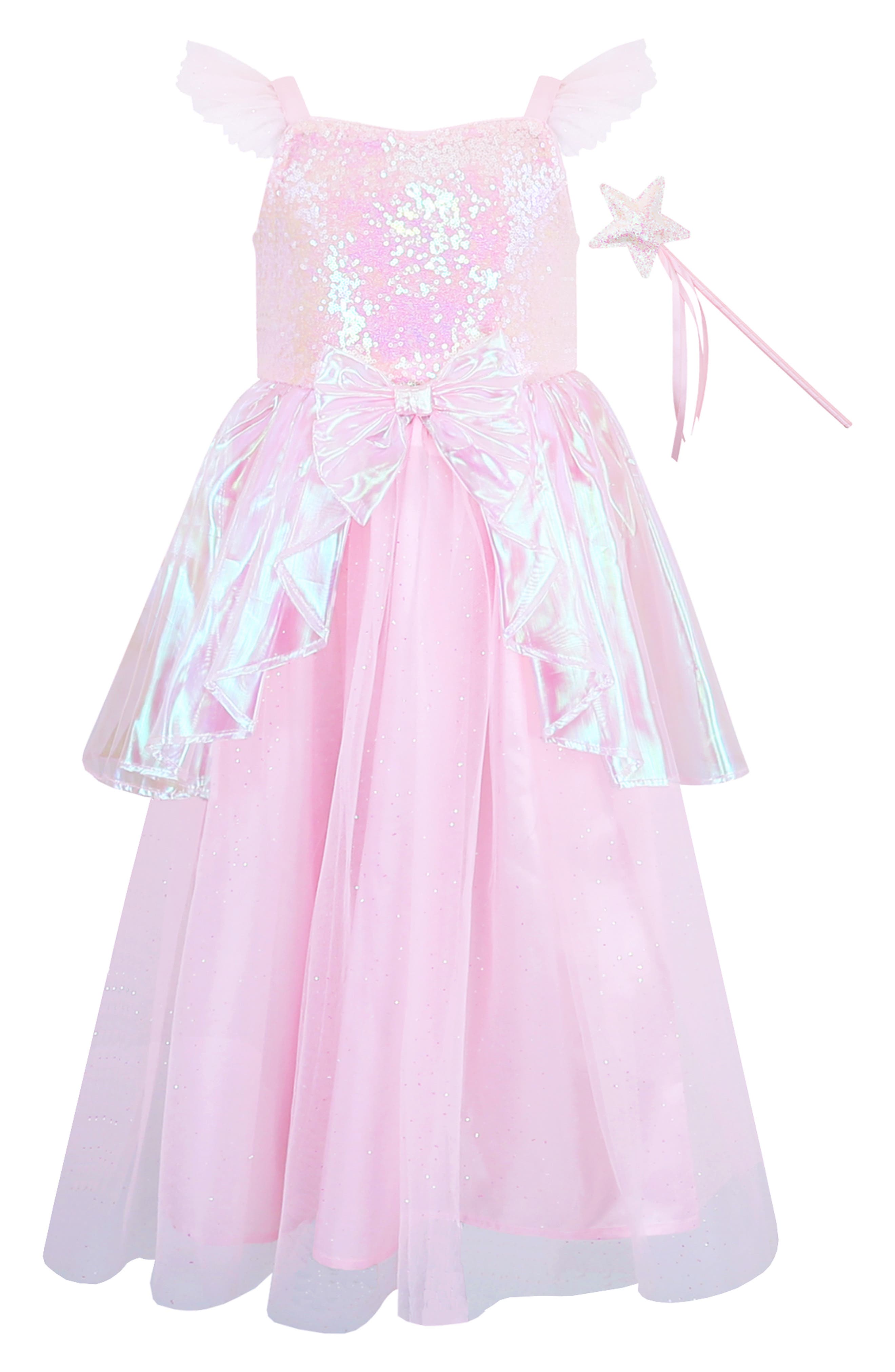 Kids' Princess Sequin Dress & Wand Set