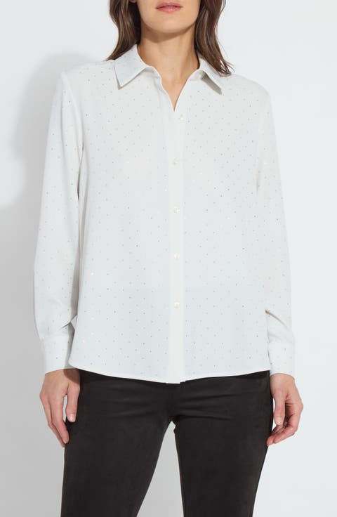 Crystal Embellished Button-Up Shirt