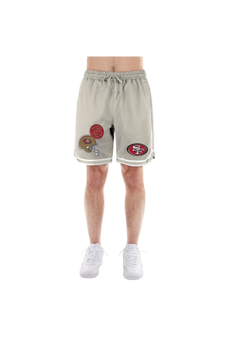 Men's New Era Light Beige San Francisco 49ers Stone Multi Patch Shorts, Alternate, color, Light Beige