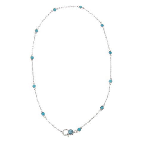 Colored Station Lobster Clasp Link Chain Necklace 18"