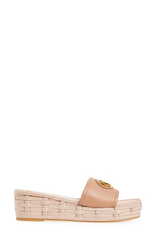 Valentino Garavani Vlogo Espadrille Platform Wedge Slide Sandal In Rose Cannelle