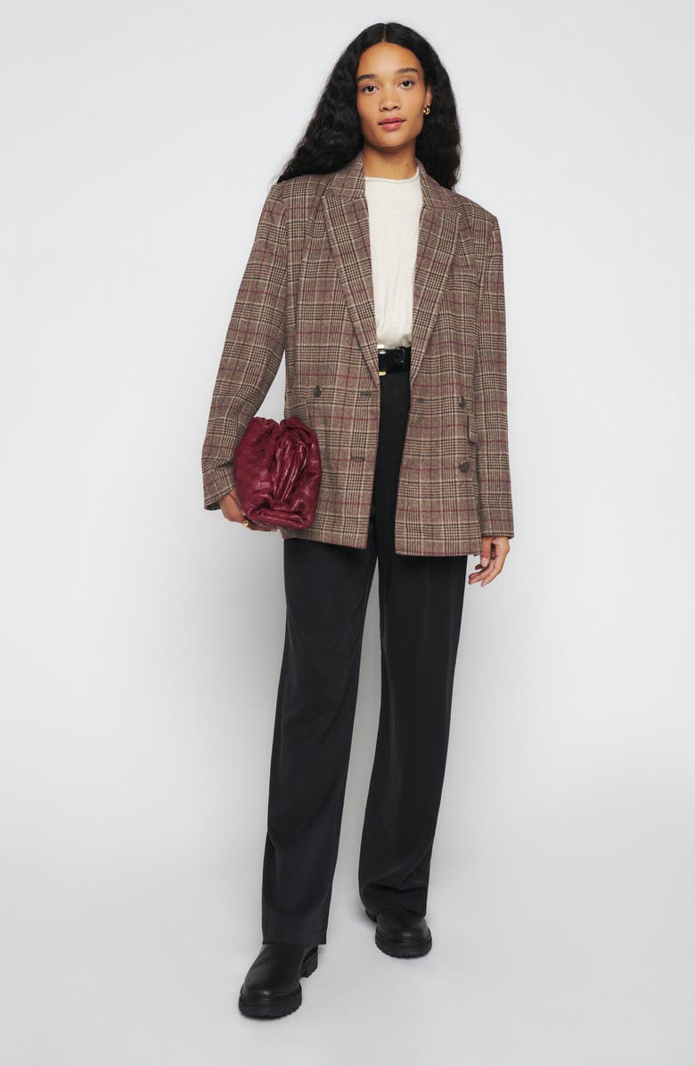Reformation Winston Plaid Double Breasted Blazer, Alternate, color, 
