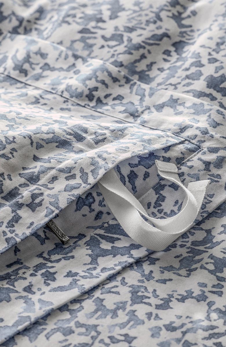 Boll & Branch Signature Garden Print Hemmed Organic Cotton Duvet Cover & Shams Set, Alternate, color, Bay