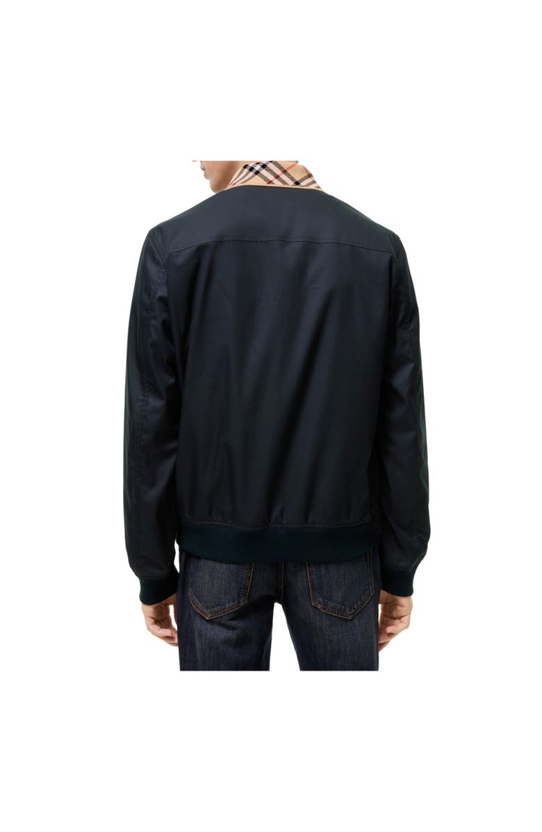 Burberry Gabardine Glenfields Bomber Jacket, Alternate, color, Navy