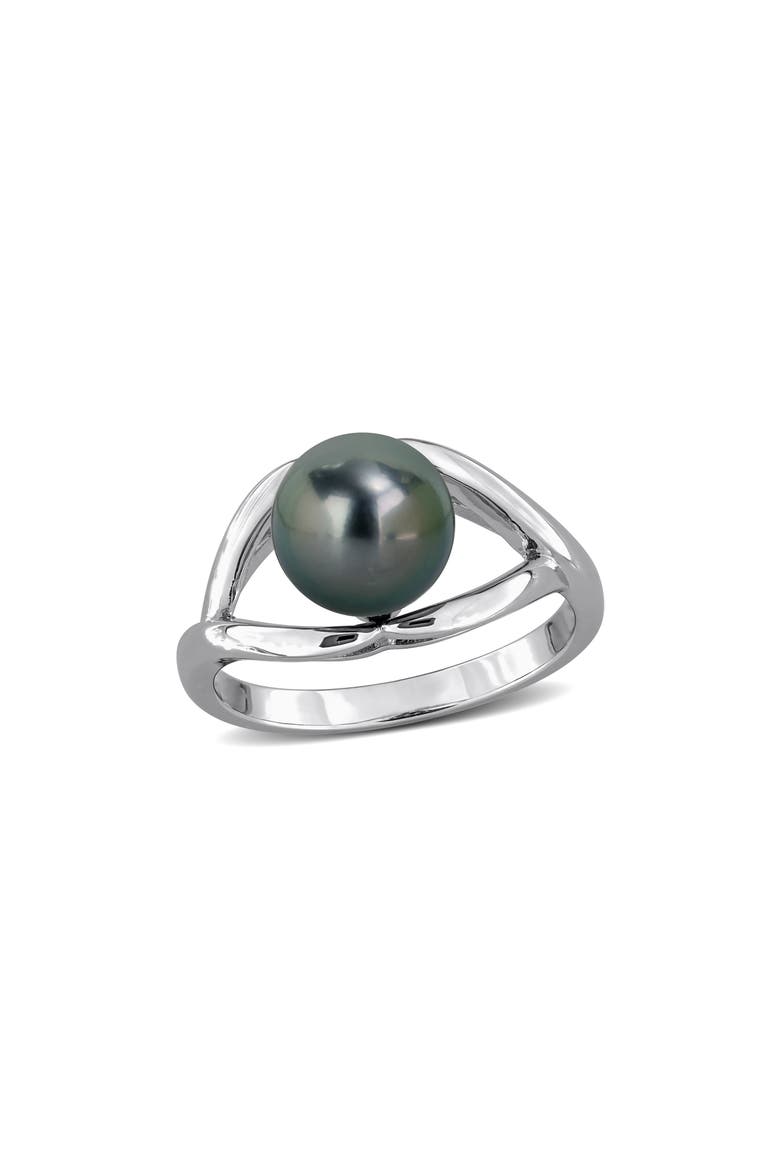 Cultured Tahitian Pearl Ring, Main, color, BLACK