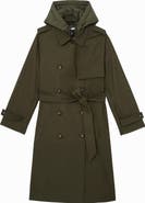 Reiss Azura Hooded Double Breasted Trench Coat