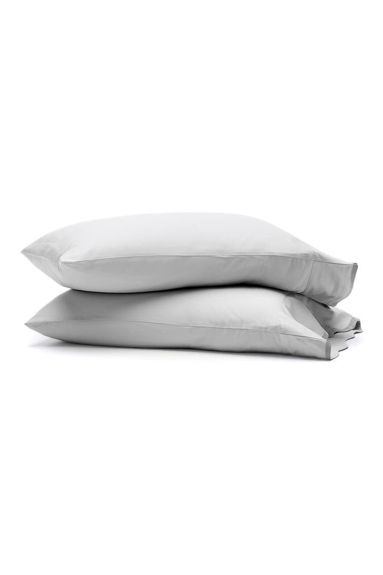 Signature Curved Edge Set of 2 Organic Cotton Pillowcases, Main, color, SKY/ SHORE