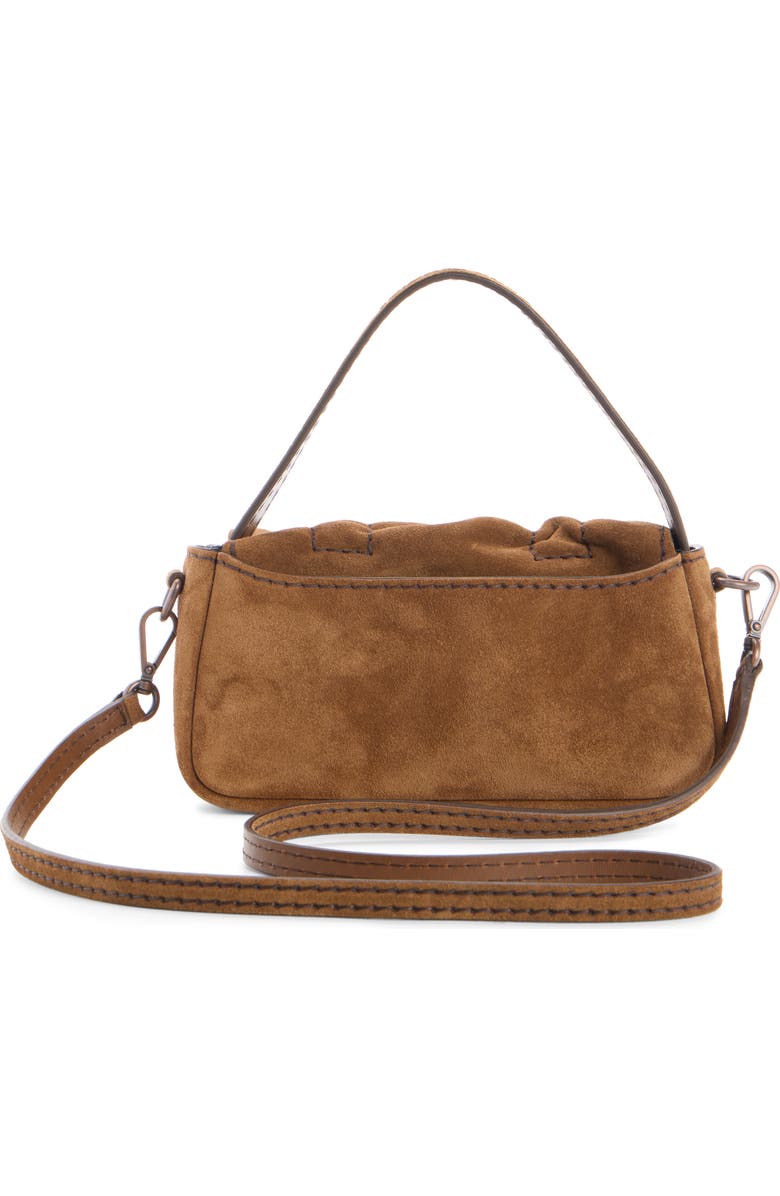 Acne Studios Micro Multipocket Suede Crossbody Bag, Alternate, color, Cognac Brown