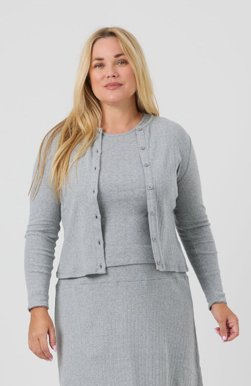 By Tess Collection Lexi Twinset In Gray