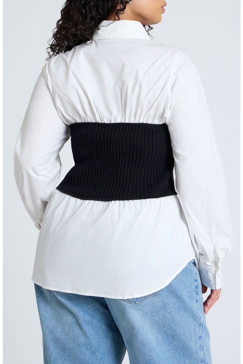 Sweater Tube Twofer Top, Alternate, color, BLACK AND WHITE