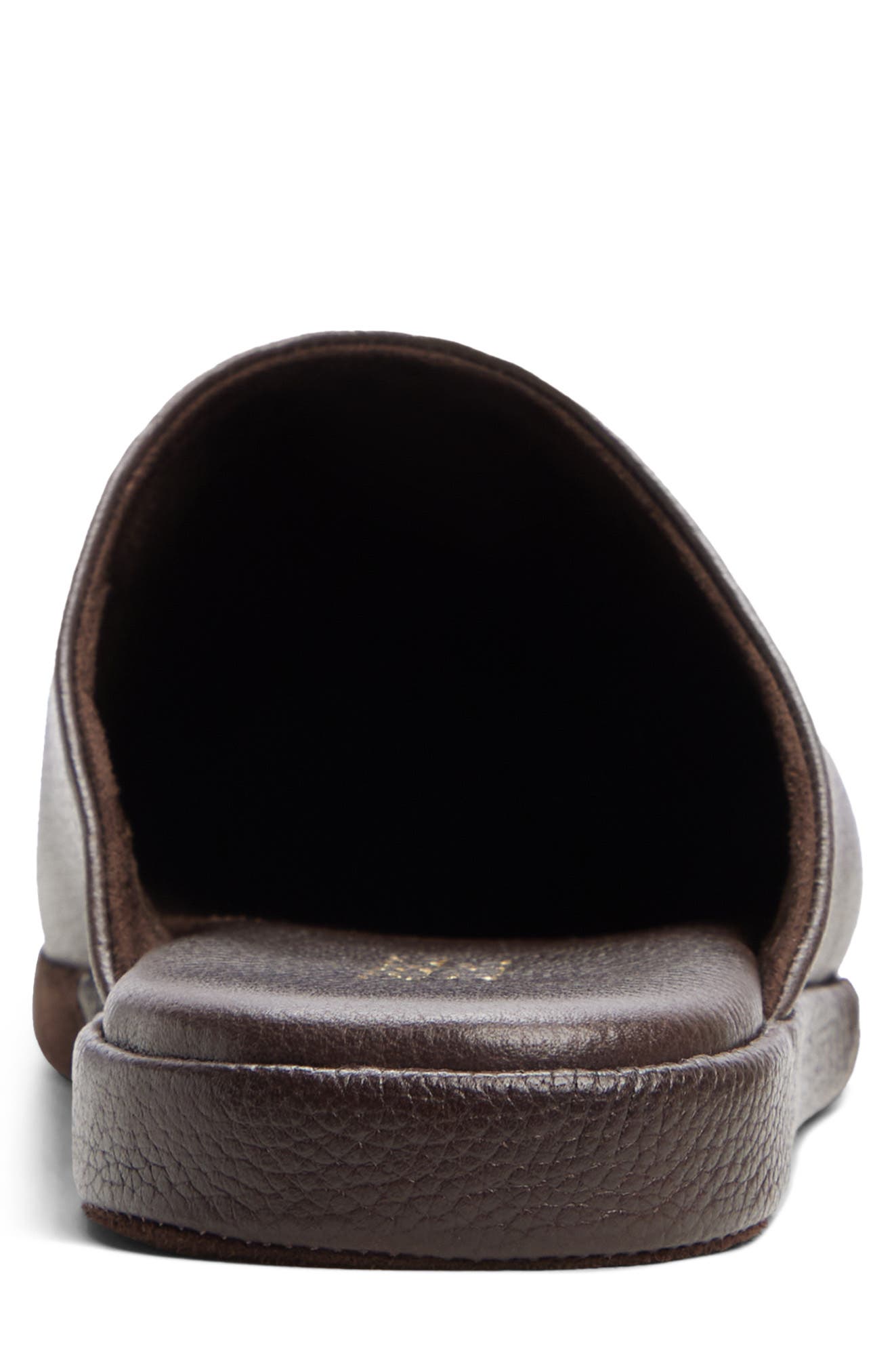 Monogram Mayfair Leather Packable Travel Slipper, Alternate, color, BROWN