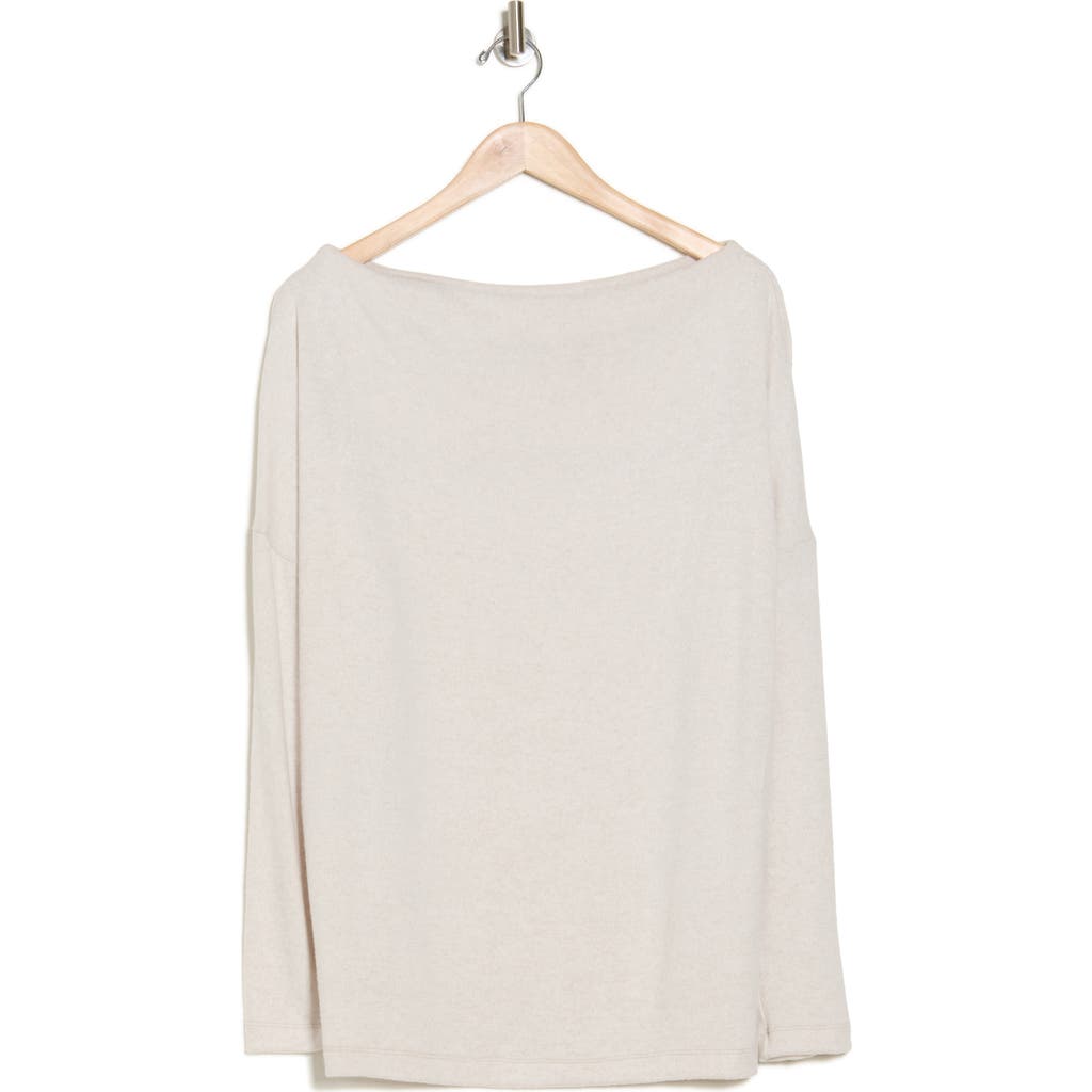 Renee C Brushed Knit Long Sleeve Top In Oyster