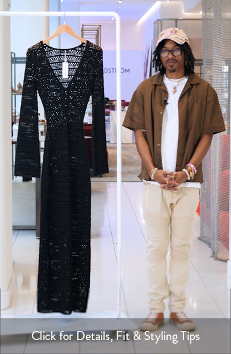 Open Stitch Long Sleeve Maxi Dress, sales video thumbnail