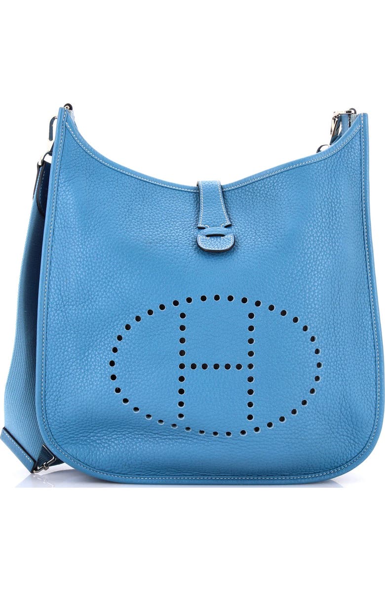 Pre-Owned Hermes Evelyne Bag Gen III Clemence GM, Main, color, Bleu Jean