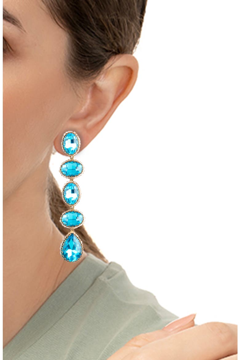 Tyra Drop Earrings, Alternate, color, AQUA