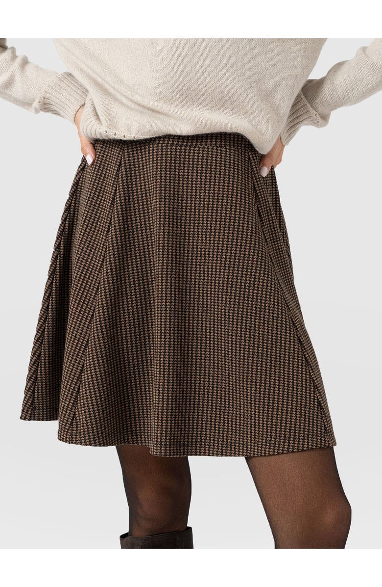 Saint + Sofia Macie Mini Skirt, Alternate, color, Brown Mini Houndstooth