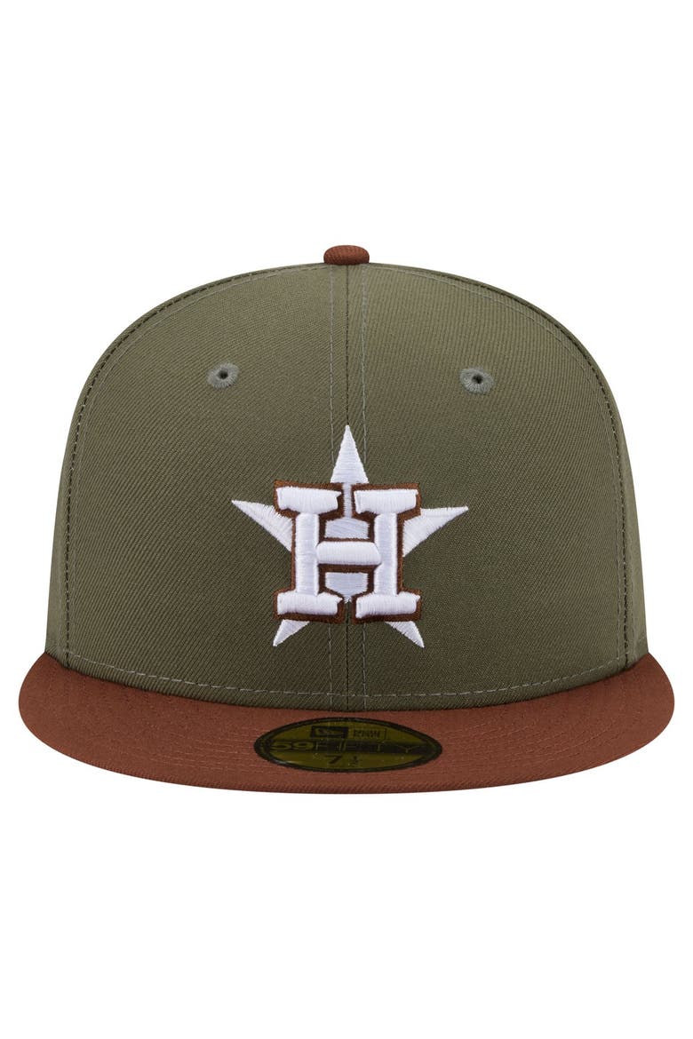 Men's New Era Olive/Brown Houston Astros Color Pack 59FIFTY Fitted Hat, Alternate, color, Olive