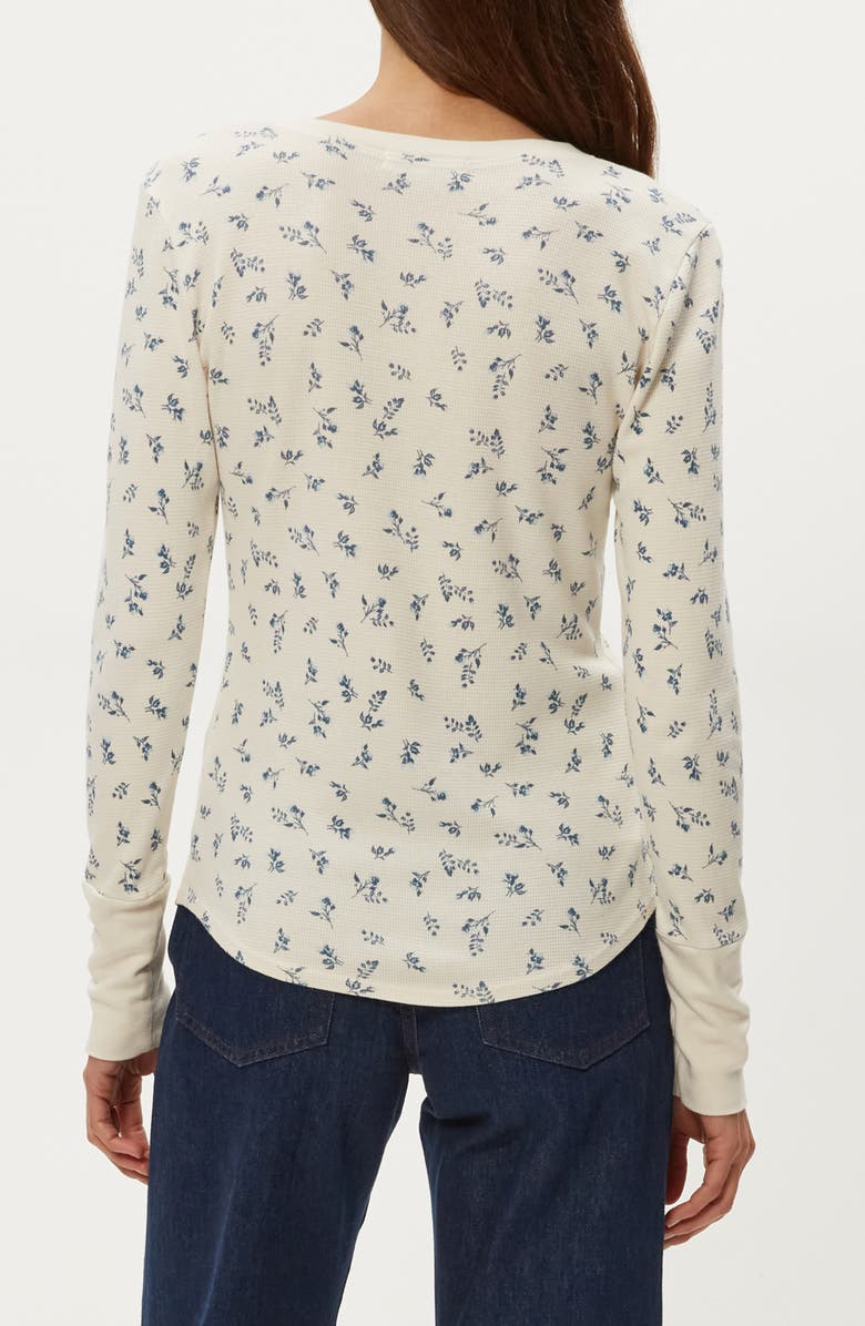 Michael Stars Regan Floral Waffle Knit Henley, Alternate, color, Chalk