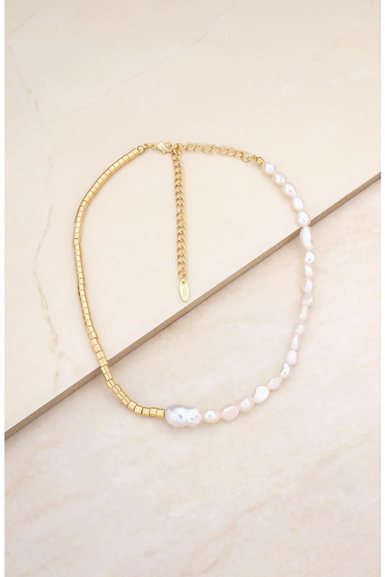 Freshwater Pearl Necklace, Alternate, color, GOLD