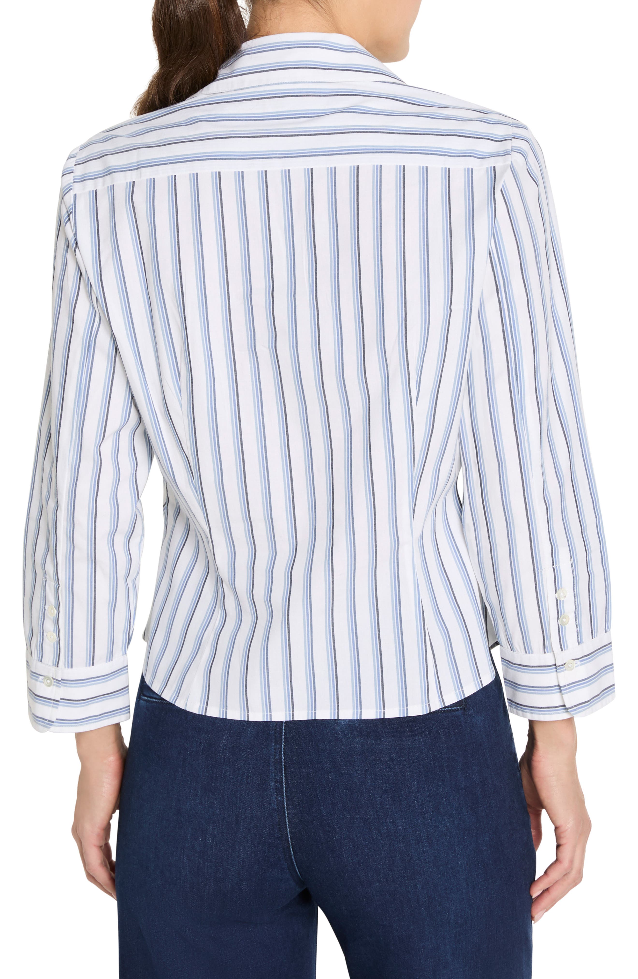 NIC+ZOE Iconic Stripe Tie Front Button-Up Shirt (Women) | Nordstrom