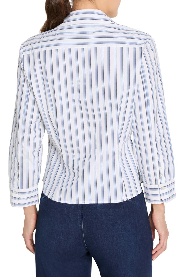 Iconic Stripe Tie Front Button-Up Shirt, Alternate, color, INDIGO MULTI