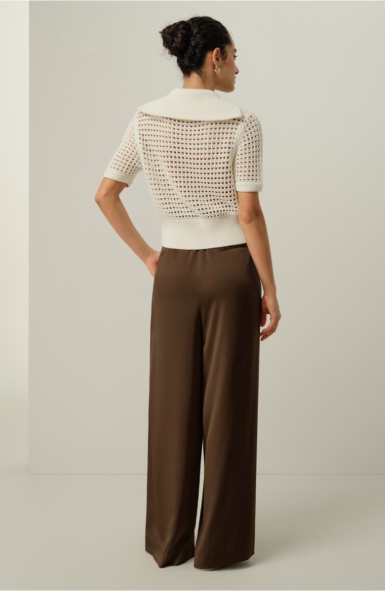 Lilysilk Toscana Pointelle Knit Double-Zip Cardigan, Alternate, color, Lily White