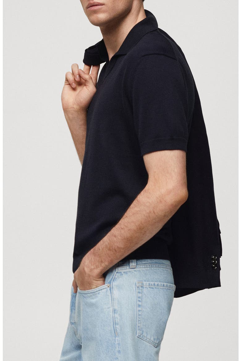 Johnny Collar Cotton Polo Sweater, Alternate, color, DARK NAVY