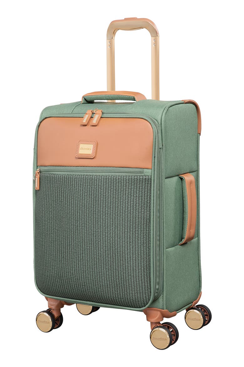 Odelia 23-Inch Soft Shell Spinner Suitcase, Main, color, GREEN TEA