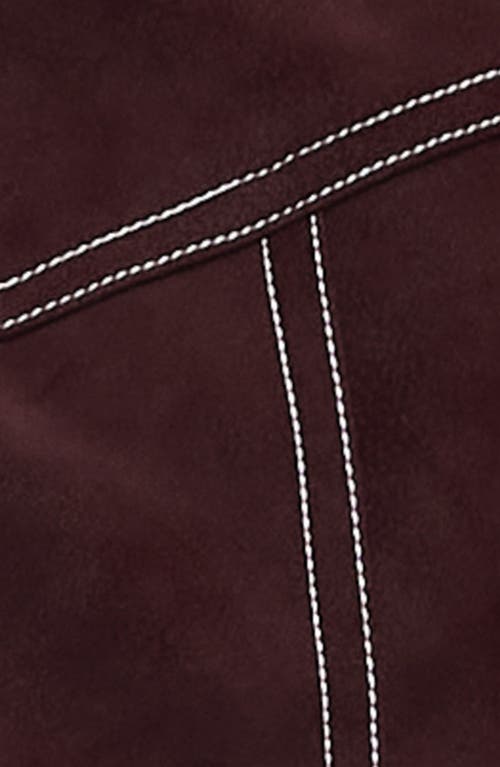 Lioness Vista Faux Suede Bomber Jacket In Brown