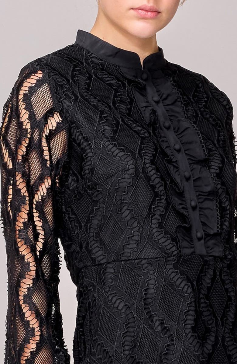 MELLODAY Long Sleeve Lace Minidress, Alternate, color,