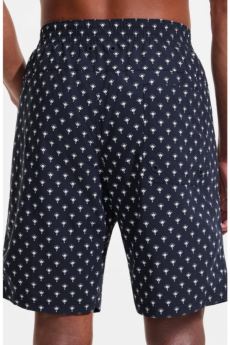 9" Volley Hydroliner Swim Trunks, Alternate, color, Radiant Navy Foulard