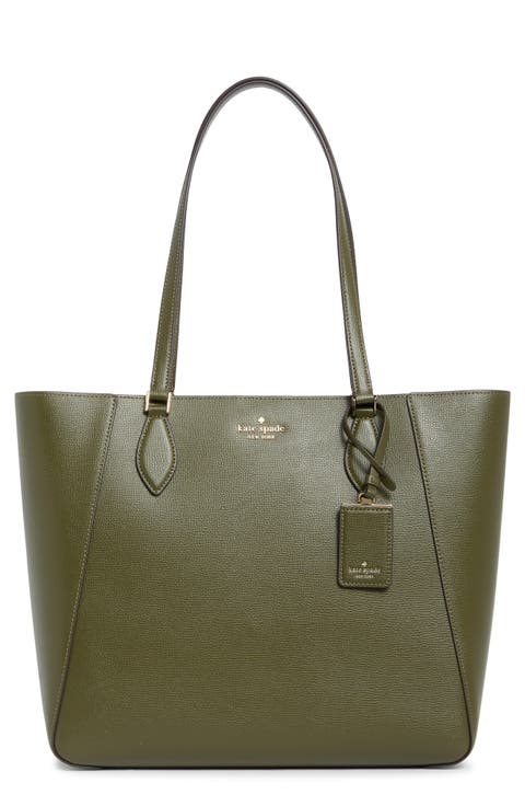 poppy refined grained leather tote bag
