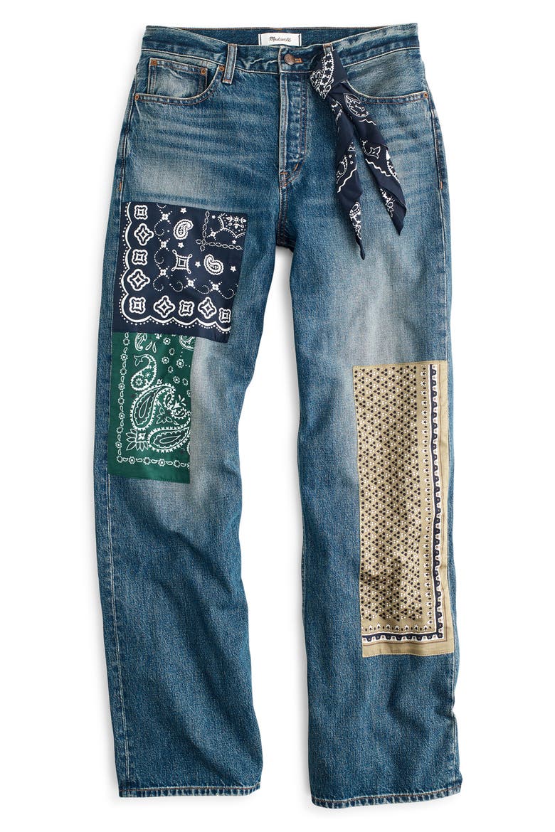 Low Slung Baggy Patchwork Jeans, Alternate, color, MIZUMA WASH