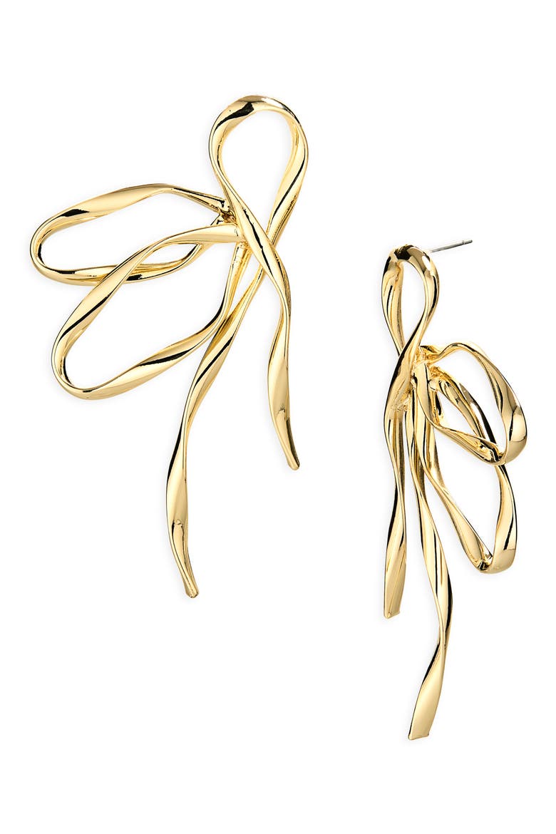 Open Deco Earrings, Main, color, GOLD